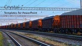  Presentation with rail - Presentation design consisting of railway-and-rail-cars background and a light blue colored foreground