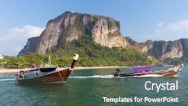  Presentation with krabi - PPT layouts with railway-beach-seascape-near-krabi background and a ocean colored foreground