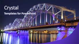  Presentation with railway - PPT layouts enhanced with railway bridge at night background and a navy blue colored foreground