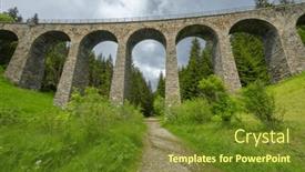  Presentation with railway - Presentation design featuring railway-bridge-chramossky-viadukt-near and a  colored foreground