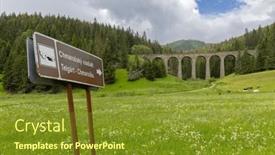  Presentation with railway - Theme consisting of railway-bridge-chramossky-viadukt-near background and a  colored foreground