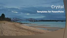  Presentation with scotland - Beautiful PPT theme featuring railway-bridge-in-south-queensferry backdrop and a teal colored foreground