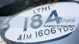  Presentation with railway - PPT theme consisting of railway bridge sign black type on a cast iron background numbers background and a light blue colored foreground