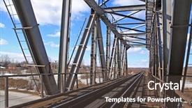  Presentation with freeze - Beautiful presentation featuring railway bridge through freeze river backdrop and a tawny brown colored foreground