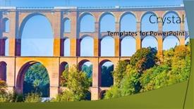  Presentation with middle century - PPT theme with railway-bridge-was-built background and a light blue colored foreground