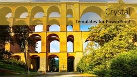  Presentation with middle century - Presentation theme enhanced with railway-bridge-was-built background and a gold colored foreground