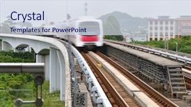  Presentation with urban transportation - Cool new PPT theme with railway construction - urban transportation subway backdrop and a sky blue colored foreground