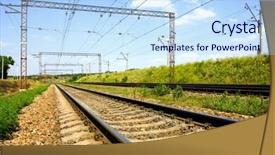  Presentation with transportation rail - Audience pleasing PPT theme consisting of railway free for train - shoot backdrop and a  colored foreground