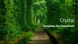  Presentation with tunnel - Slides enhanced with railway-in-the-spring-forest background and a  colored foreground