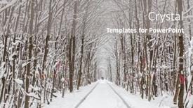  Presentation with winter forest - Slide deck enhanced with railway-in-the-winter-forest background and a gray colored foreground