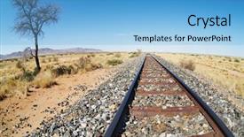  Presentation with railway - PPT theme featuring railway line in namibian desert background and a  colored foreground