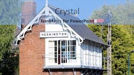  Presentation with railway - Beautiful presentation theme featuring railway-museum-and-railway-station backdrop and a light blue colored foreground