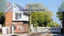  Presentation with railway - Cool new theme with railway-museum-and-railway-station backdrop and a light blue colored foreground