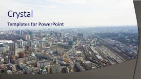  Presentation with modernization - PPT theme consisting of railway on a background background and a sky blue colored foreground