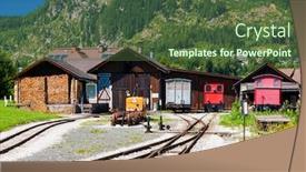  Presentation with salzburg - PPT theme with railway-station-mauterndorf-salzburg-region background and a tawny brown colored foreground