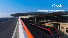  Presentation with china shanghai - PPT theme with railway station on the morning sky background in shanghai china background and a teal colored foreground