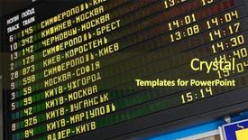  Presentation with railway - Presentation theme with railway station with cyrillic letter background and a  colored foreground