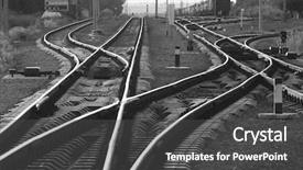  Presentation with rail track - Colorful theme enhanced with railway station backdrop and a dark gray colored foreground
