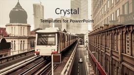  Presentation with metro train - Audience pleasing presentation theme consisting of metro train in kuala lumpur backdrop and a soft green colored foreground