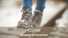  Presentation with walking - Colorful theme enhanced with railway track - girl in boots walking backdrop and a  colored foreground