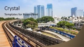  Presentation with rail track - PPT theme consisting of colors flag of puerto rico background and a  colored foreground.