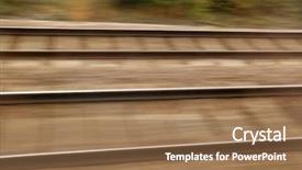  Presentation with high speed railway - Cool new PPT layouts with railway track high speed blur backdrop and a coral colored foreground