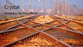  Presentation with railway - Slides featuring railway track in skopje background and a light blue colored foreground