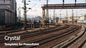  Presentation with vehicle tracking - PPT theme consisting of railway track system with some background and a  colored foreground