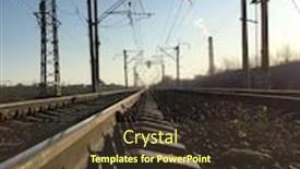  Presentation with industrial zone - Beautiful slides featuring railway-tracks-and-electric-lines backdrop and a tawny brown colored foreground