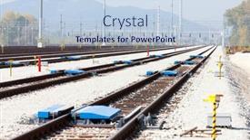  Presentation with railway tracks - Beautiful slides featuring railway-tracks-in-station-zilina backdrop and a sky blue colored foreground