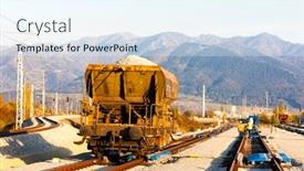  Presentation with railway tracks - Beautiful slides featuring railway-tracks-in-station-zilina backdrop and a sky blue colored foreground