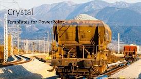  Presentation with railway tracks - Presentation theme with railway-tracks-in-station-zilina background and a light blue colored foreground