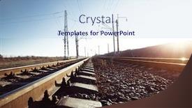  Presentation with industrial zone - Amazing theme having railway-tracks-in-the-industrial backdrop and a sky blue colored foreground