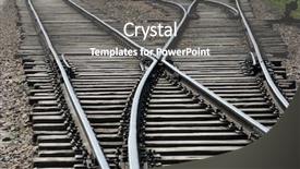  Presentation with rail track - Theme having railway tracks junction background and a gray colored foreground