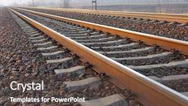  Presentation with rail track - Cool new presentation design with railway tracks leading backdrop and a  colored foreground