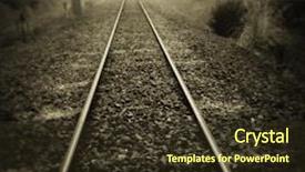  Presentation with railway - Amazing presentation theme having railway tracks vanishing backdrop and a tawny brown colored foreground