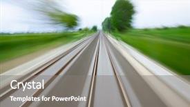  Presentation with high speed railway - Beautiful presentation design featuring railway tracks with high speed backdrop and a gray colored foreground