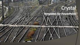  Presentation with switches - Audience pleasing slides consisting of railway tracks with switches backdrop and a gray colored foreground