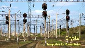  Presentation with traffic signal - Colorful PPT layouts enhanced with railway traffic lights show backdrop and a tawny brown colored foreground