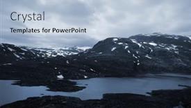  Presentation with train railway - Presentation theme consisting of railway-travel-in-norway-views background and a light blue colored foreground