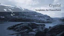  Presentation with train railway - Presentation design with railway-travel-in-norway-views background and a light blue colored foreground