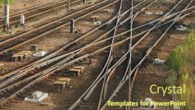  Presentation with railway - Colorful slide deck enhanced with railway turnouts 1027_09 backdrop and a tawny brown colored foreground