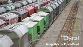  Presentation with mineral - Cool new presentation with railway vans for mineral resource industry backdrop and a gray colored foreground