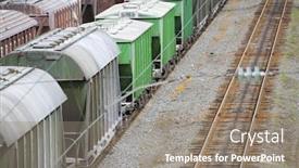  Presentation with mineral - Presentation theme with railway vans for mineral resource industry background and a gray colored foreground