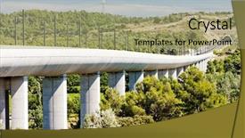  Presentation with railway tgv - Cool new PPT theme with railway viaduct for tgv train backdrop and a mint green colored foreground
