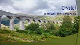  Presentation with railway survey - PPT theme with railway viaduct on the west background and a lemonade colored foreground