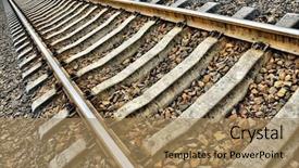  Presentation with railway - Presentation theme having railway background and a coral colored foreground