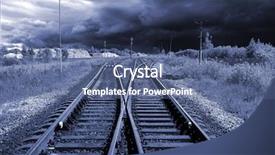  Presentation with rail track - Presentation theme having railway background and a  colored foreground