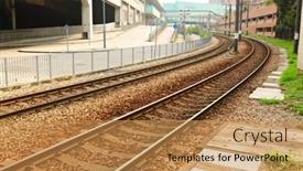  Presentation with railway - Colorful theme enhanced with railway backdrop and a gold colored foreground