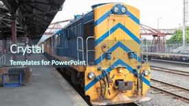  Presentation with new zealand - Cool new PPT theme with railways - image of the railway station backdrop and a ocean colored foreground